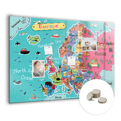 Tablica magnetyczna dla dzieci Mapa europy