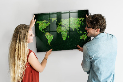 Tablica magnetyczna dla dzieci Trawiasta mapa świata