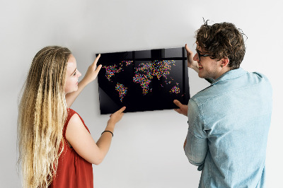 Tablica magnetyczna dla dzieci Mapa świata z kropek