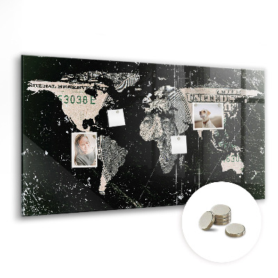 Tablica magnetyczna dla dzieci Mapa świata dolar