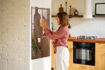 Tablica magnetyczna z pisakiem w stylu rustykalnego drewna