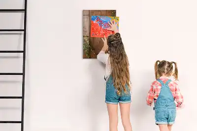 Tablica magnetyczna z pisakiem w stylu rustykalnego drewna