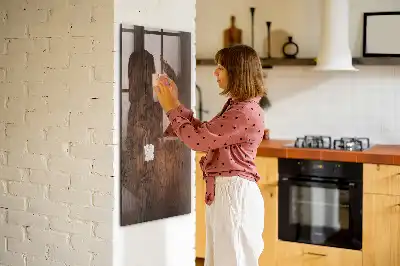 Tablica magnetyczna do rysowania w kolorze ciemnego drewna