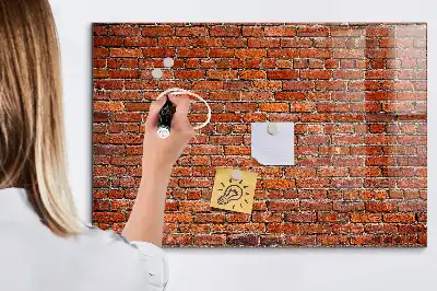 Tablica magnetyczna suchościeralna ze wzorem starej ceglanej ściany
