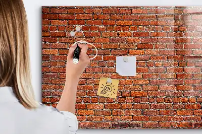 Tablica magnetyczna suchościeralna ze wzorem starej ceglanej ściany