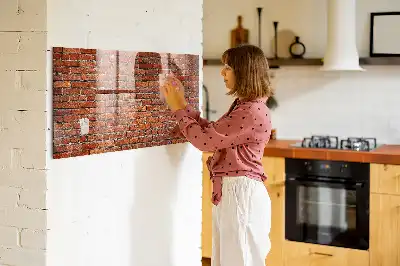 Tablica magnetyczna suchościeralna ze wzorem starej ceglanej ściany