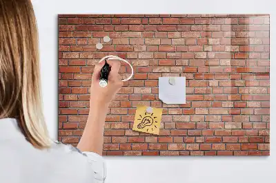 Tablica magnetyczna suchościeralna z motywem ceglanej ściany