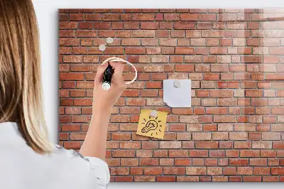 Tablica magnetyczna suchościeralna z motywem ceglanej ściany