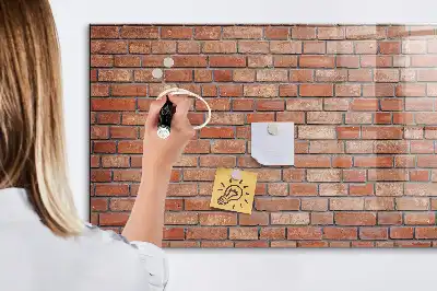 Tablica magnetyczna suchościeralna z motywem ceglanej ściany