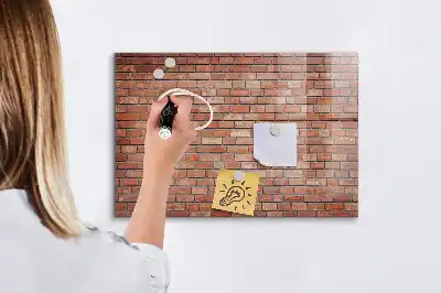 Tablica magnetyczna suchościeralna z motywem ceglanej ściany