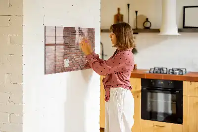 Tablica magnetyczna suchościeralna z motywem ceglanej ściany