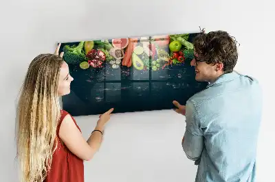 Tablica magnetyczna suchościeralna z motywem warzyw na stole