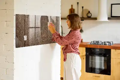 Tablica magnetyczna do pisania w kolorze ciemnego drewna