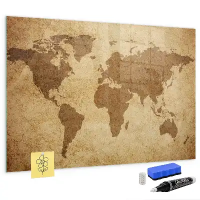 Tablica magnetyczna wzór mapa świata vintage
