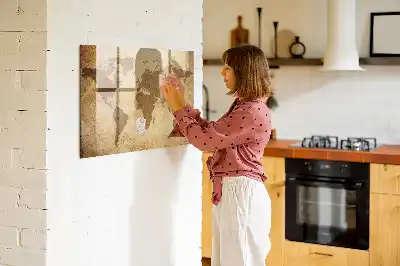Tablica magnetyczna wzór mapa świata vintage
