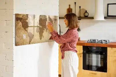 Tablica magnetyczna wzór mapa świata vintage