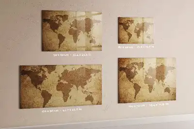 Tablica magnetyczna wzór mapa świata vintage