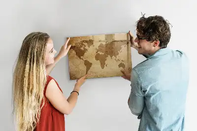 Tablica magnetyczna wzór mapa świata vintage