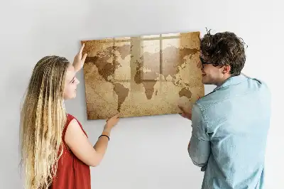 Tablica magnetyczna wzór mapa świata vintage