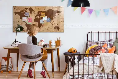 Tablica magnetyczna suchościeralna wzór mapa świata vintage