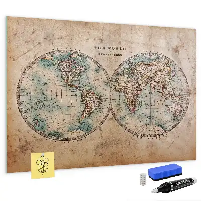 Mapa globu ziemskiego magnetyczna tablica do pisania
