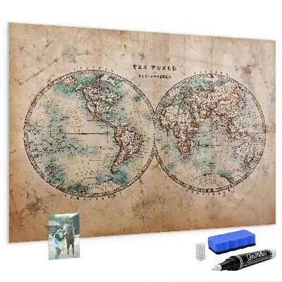 Mapa globu ziemskiego magnetyczna tablica do pisania