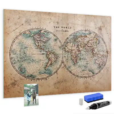 Mapa globu ziemskiego magnetyczna tablica do pisania