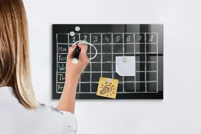 Tablica magnetyczna suchościeralna z nadrukiem planu lekcji