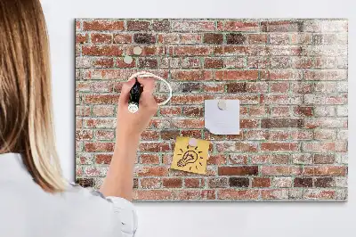 Tablica magnetyczna suchościeralna z motywem ceglanej ściany