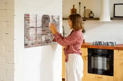 Tablica magnetyczna suchościeralna z motywem ceglanej ściany