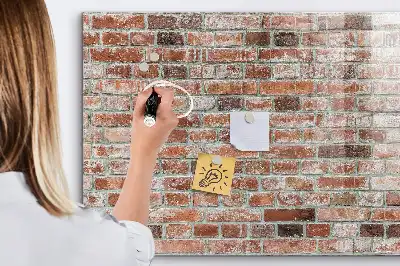Tablica magnetyczna suchościeralna z motywem ceglanej ściany