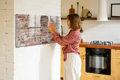 Tablica magnetyczna suchościeralna z motywem ceglanej ściany