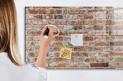 Tablica magnetyczna suchościeralna z motywem ceglanej ściany
