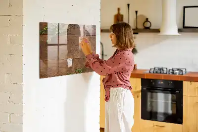 Tablica magnetyczna do pisania z ramą w stylu rustykalnego drewna