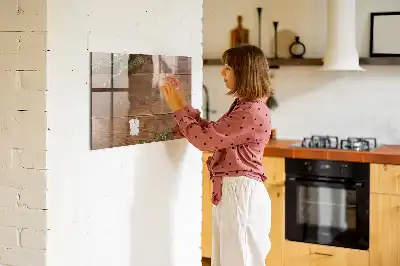 Tablica magnetyczna do pisania z ramą w stylu rustykalnego drewna