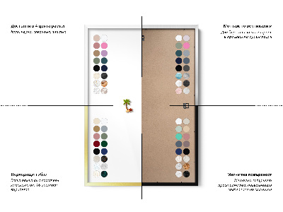 Tablica magnetyczna z białą ramką Naturalne boho liście