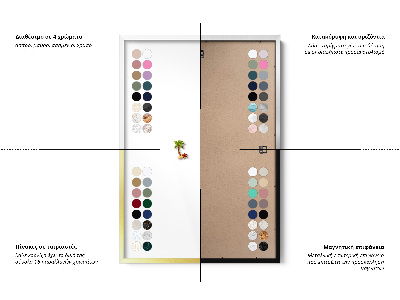 Tablica magnetyczna z białą ramką Naturalne boho liście