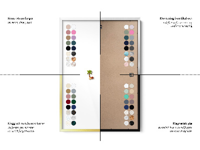 Tablica magnetyczna z białą ramką Naturalne boho liście
