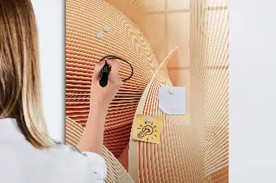 Tablica magnetyczna suchościeralna z wzorem abstrakcji fal