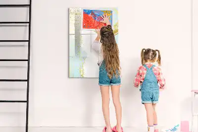 Tablica suchościeralna magnetyczna z dekoracyjną abstrakcją