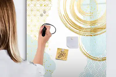 Tablica suchościeralna magnetyczna z dekoracyjną abstrakcją