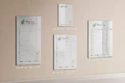 Tablica suchościeralna magnetyczna z planem posiłków