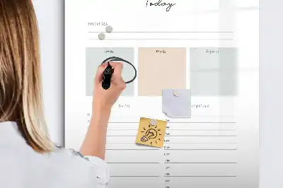 Tablica suchościeralna magnetyczna planer na dziś