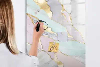 Tablica suchościeralna magnetyczna z dekoracyjnym motywem marmuru