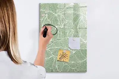 Tablica magnetyczna suchościeralna wzór z dużymi liśćmi