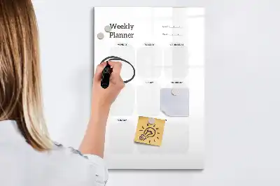 Tablica suchościeralna magnetyczna planer tygodniowy