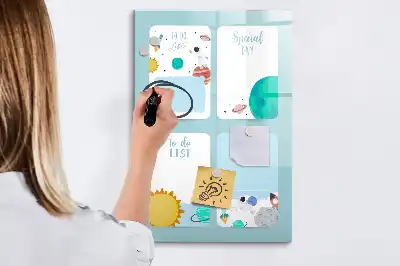 Tablica magnetyczna suchościeralna planer galaktyczny