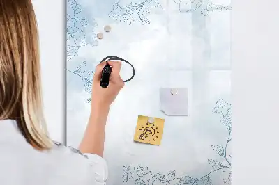 Tablica suchościeralna magnetyczna z motywem szkicu kwiatu