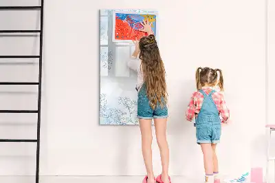 Tablica suchościeralna magnetyczna z motywem szkicu kwiatu