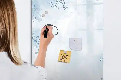 Tablica suchościeralna magnetyczna z motywem szkicu kwiatu